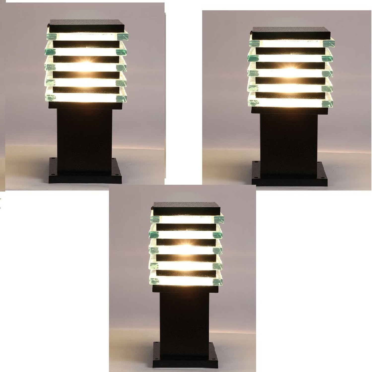 Image of Lighthouse Gate Light Outdoor Decor Home Ice Cube Gate Light Outdoor Lamp (Black)