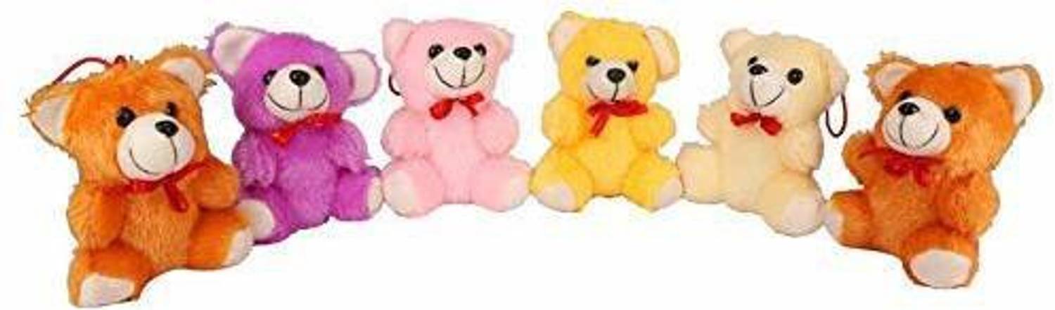 4AJ BAZAAR Mini Teddy Bear Soft Toy Set of 12 (Multi-Color)  - 25 cm