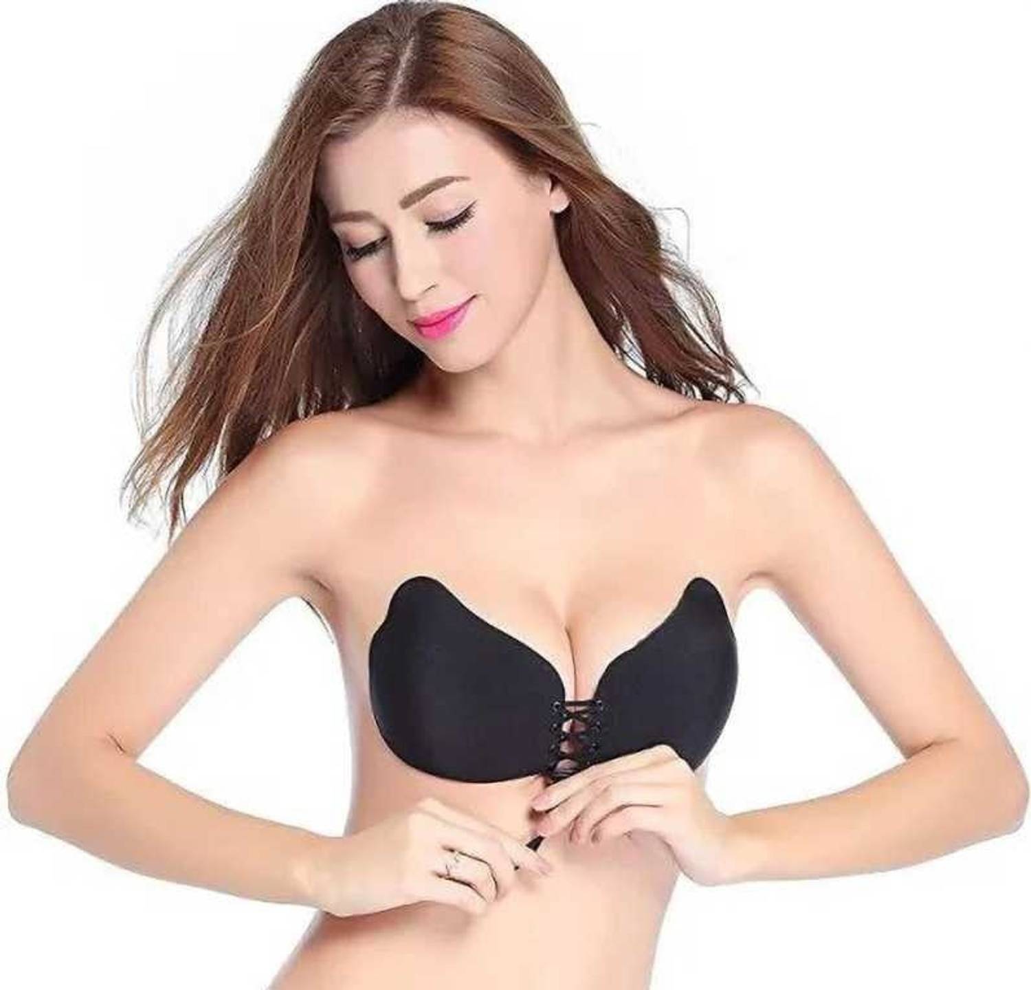AKADO Lightly padded self-adhesive silicon strapless gel stick on push up bra Silk Push Up Bra Pads