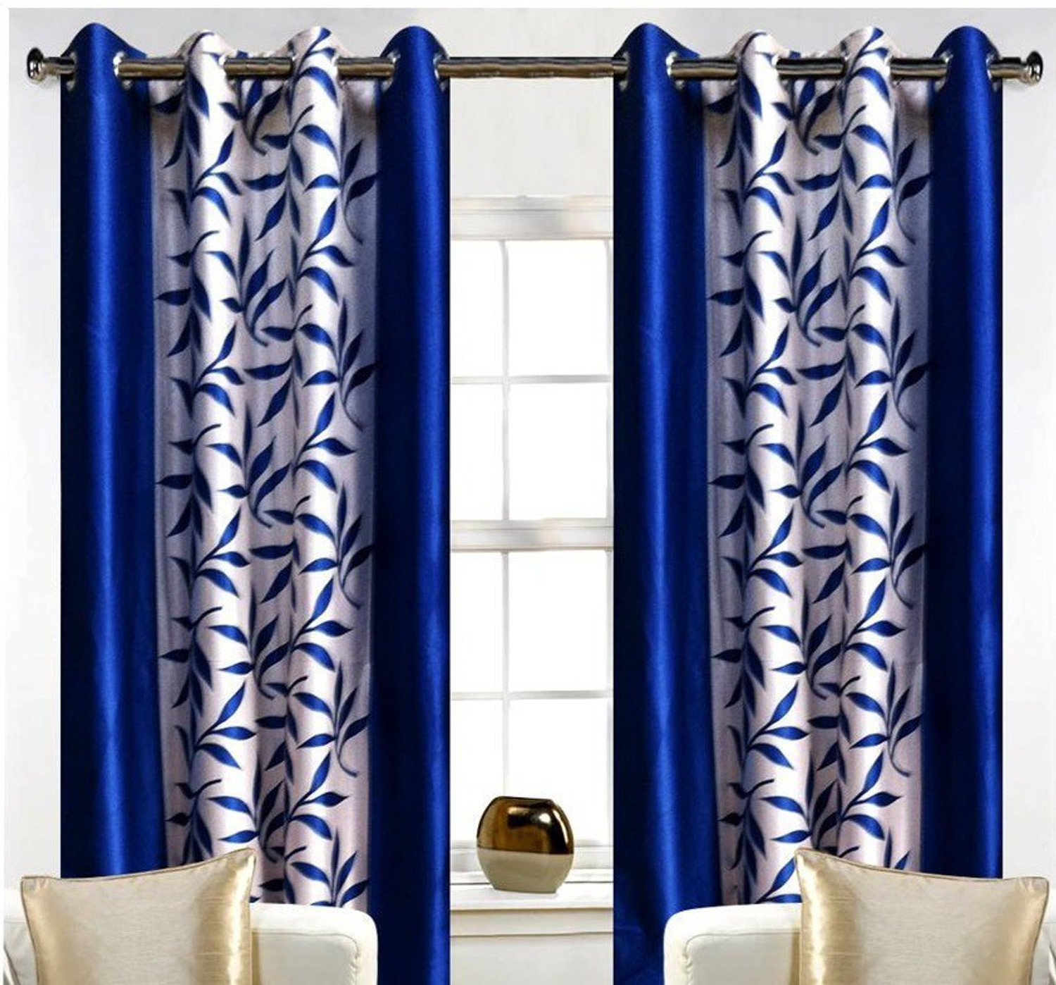Image of STAMEN 152 cm (5 ft) Window Polyester Semi Transparent Curtain (Pack Of 4)