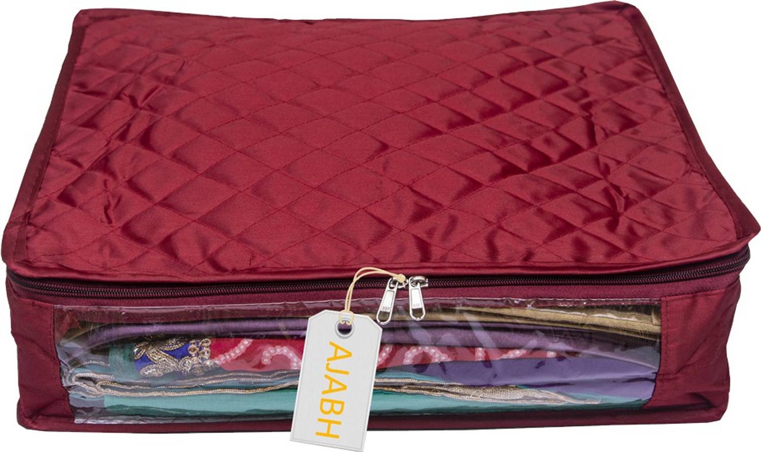 Ajabh High Quality Fancy Satin Saree cover / Garment Cover Storage Bag Pack Of 1 STNM6001