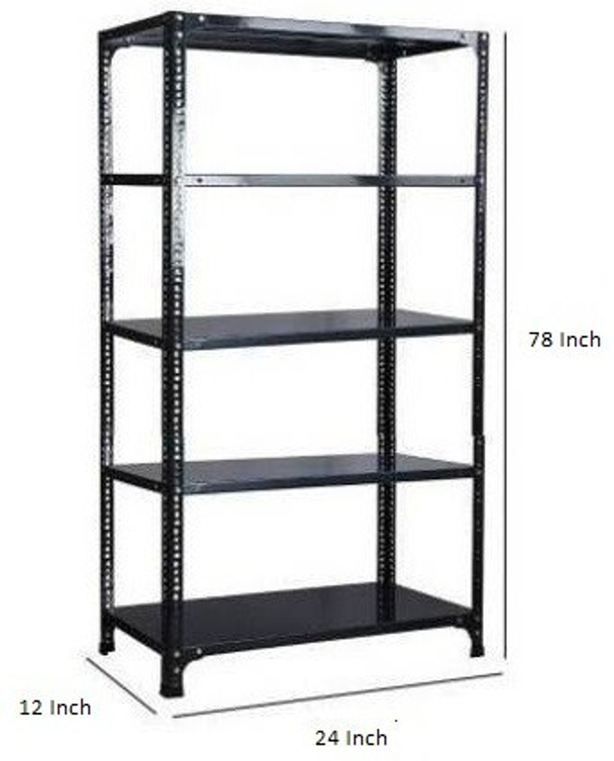 Image of Rackchahiya Slotted Angle Rack CRC Sheet 5 Shelves Multipurpose Rack Dimension 12X24x78'' Luggage Rack