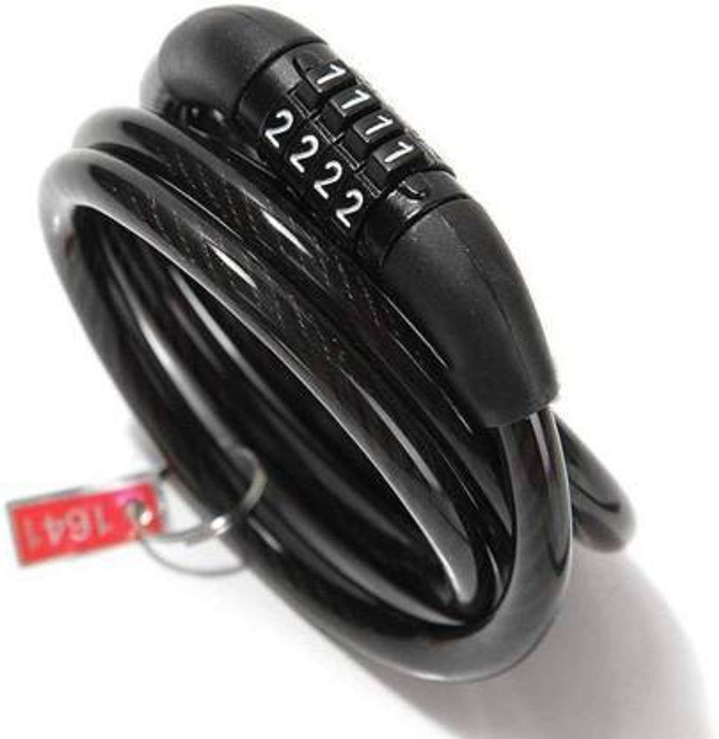 Image of Afpin 4 Digit Number Lock - Bike Helmet Lock / Steel Cable Lock / Bicycle Lock