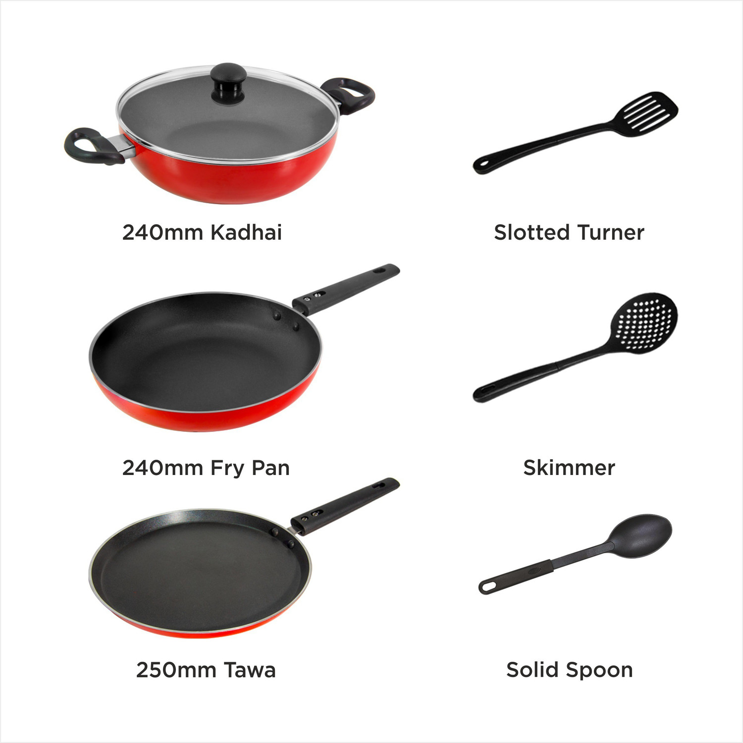 Image of Butterfly Rapid Kitchen Combo Pack Induction Bottom Non-Stick Coated Cookware Set