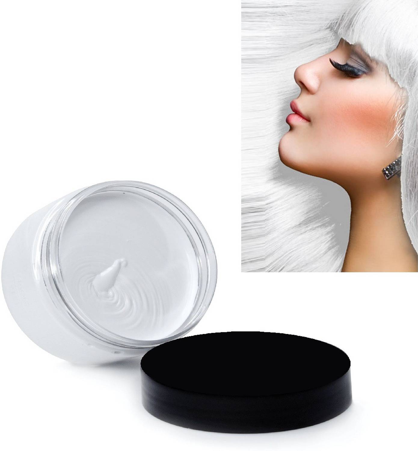 ADJD UNISEX WASHABLE INSTANT TRENDY WHITE HAIR COLOR WAX BOX , WHITE