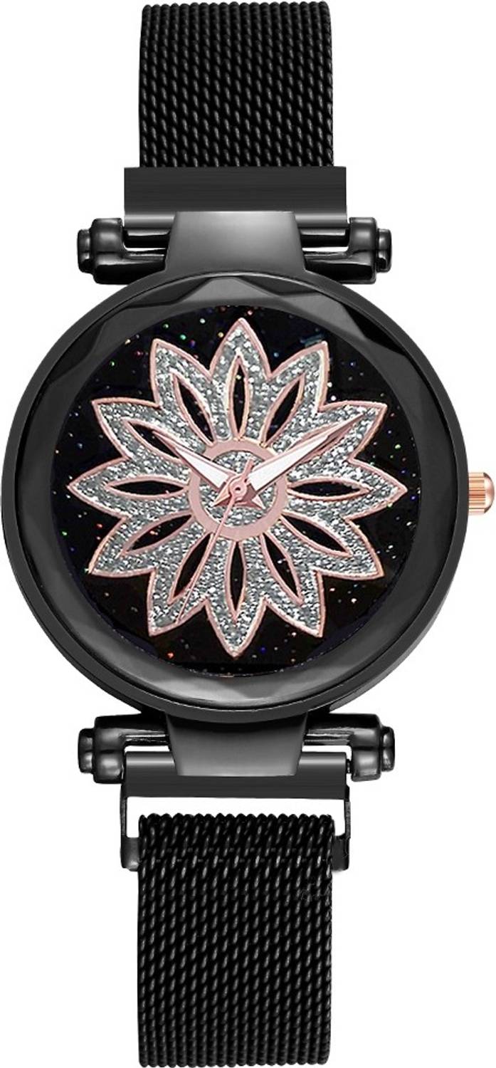 Bifrost BLACK FLOWER BRACELET STYLISH WATCH Analog Watch - For Girls