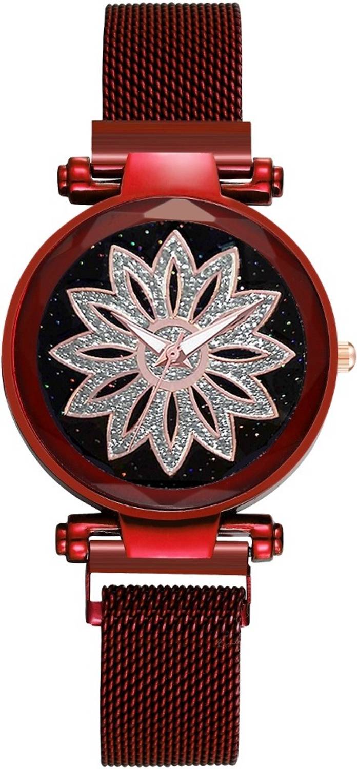 Bifrost RED FLOWER BRACELET STYLISH WATCH Analog Watch - For Girls