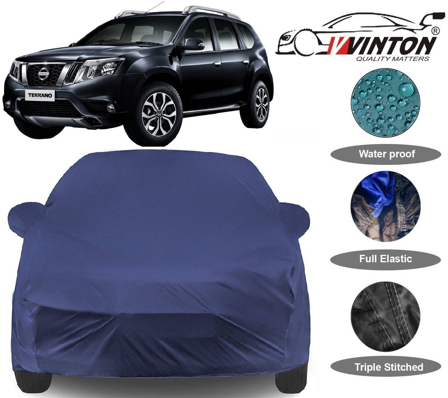 V VINTON Car Cover For Nissan Terrano (With Mirror Pockets)