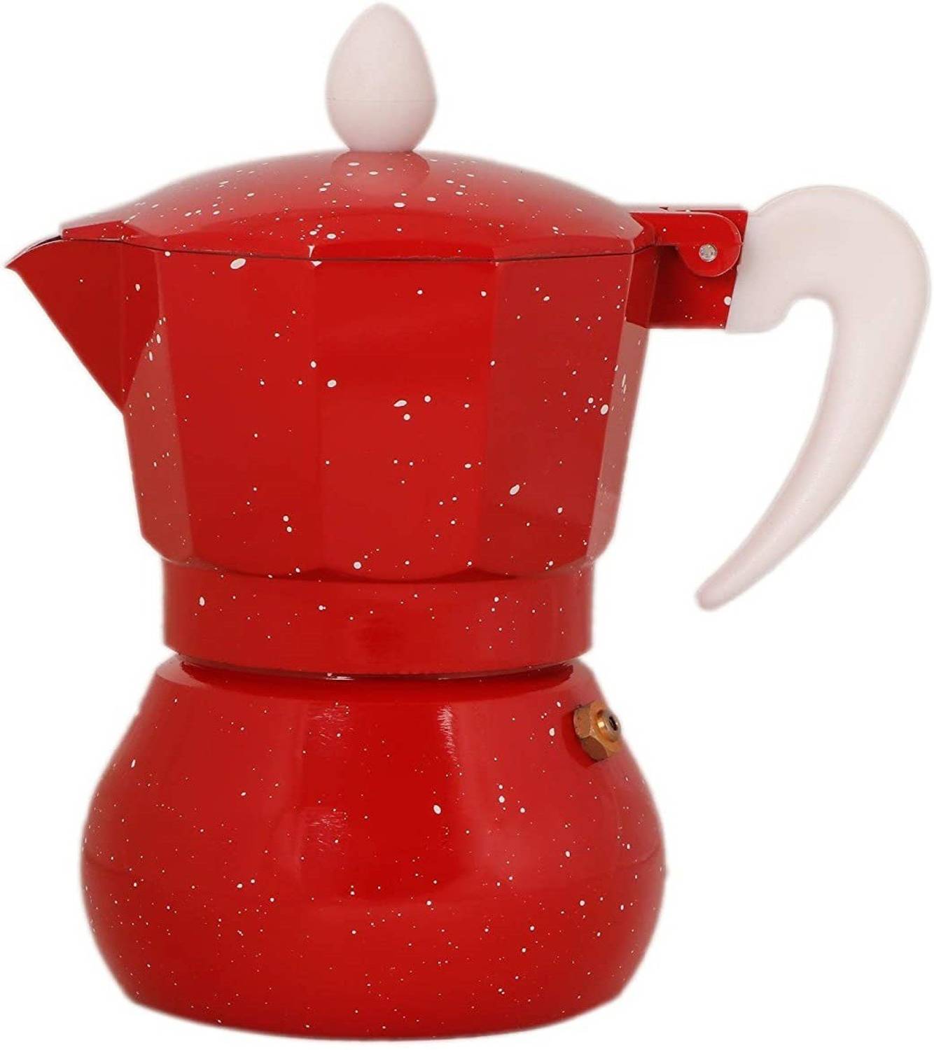 3d Creations Aluminium Polished South Indian Filter Degree Coffee Machine, 3 Cup = 150 ml, Red 3 Cups Coffee Maker