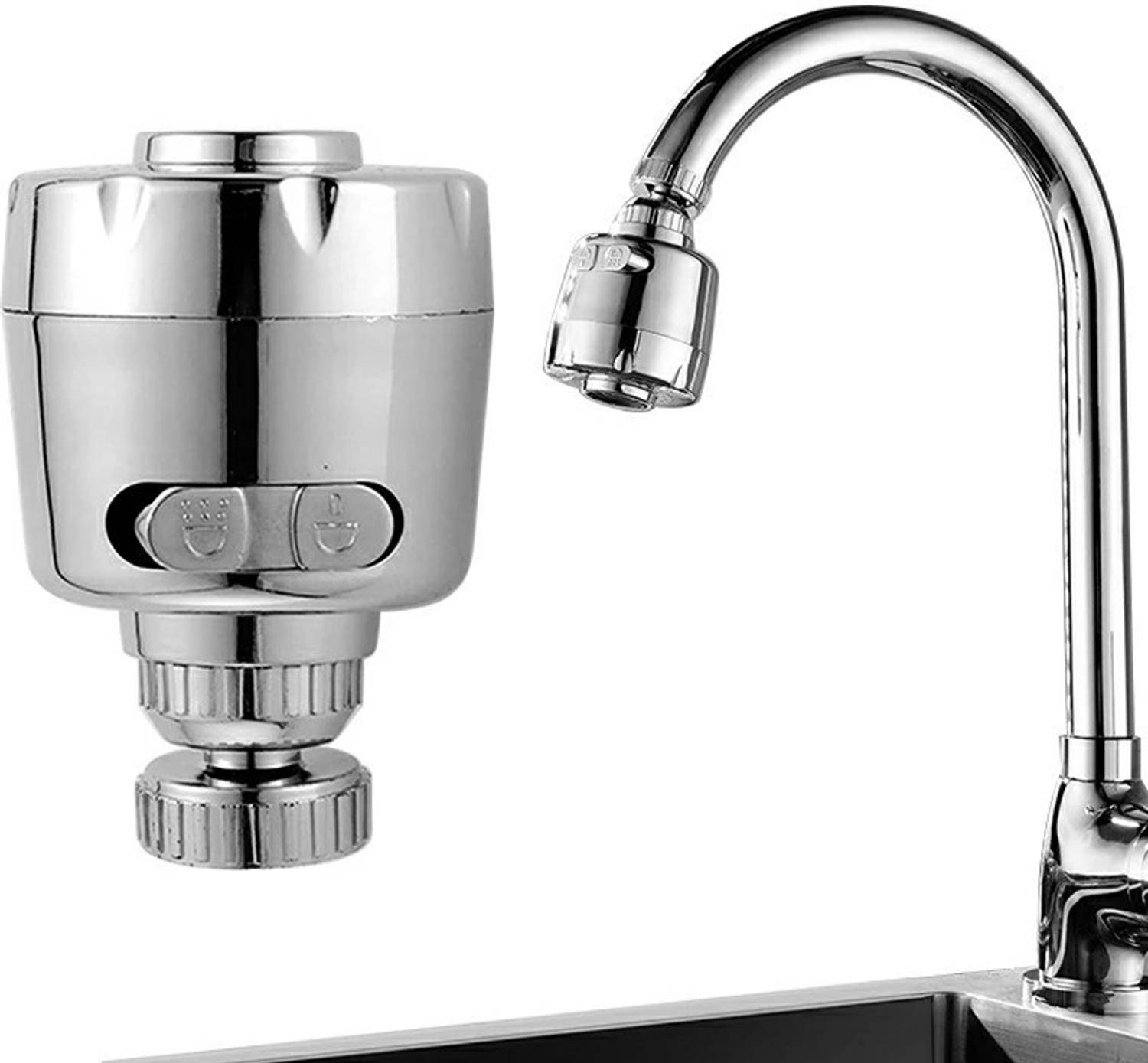 Avastro 1pcs ABS+ Edelstahl Faucet Splash Head Filter Universal Joint Water Booster Shower Extension Tube Spout Faucet