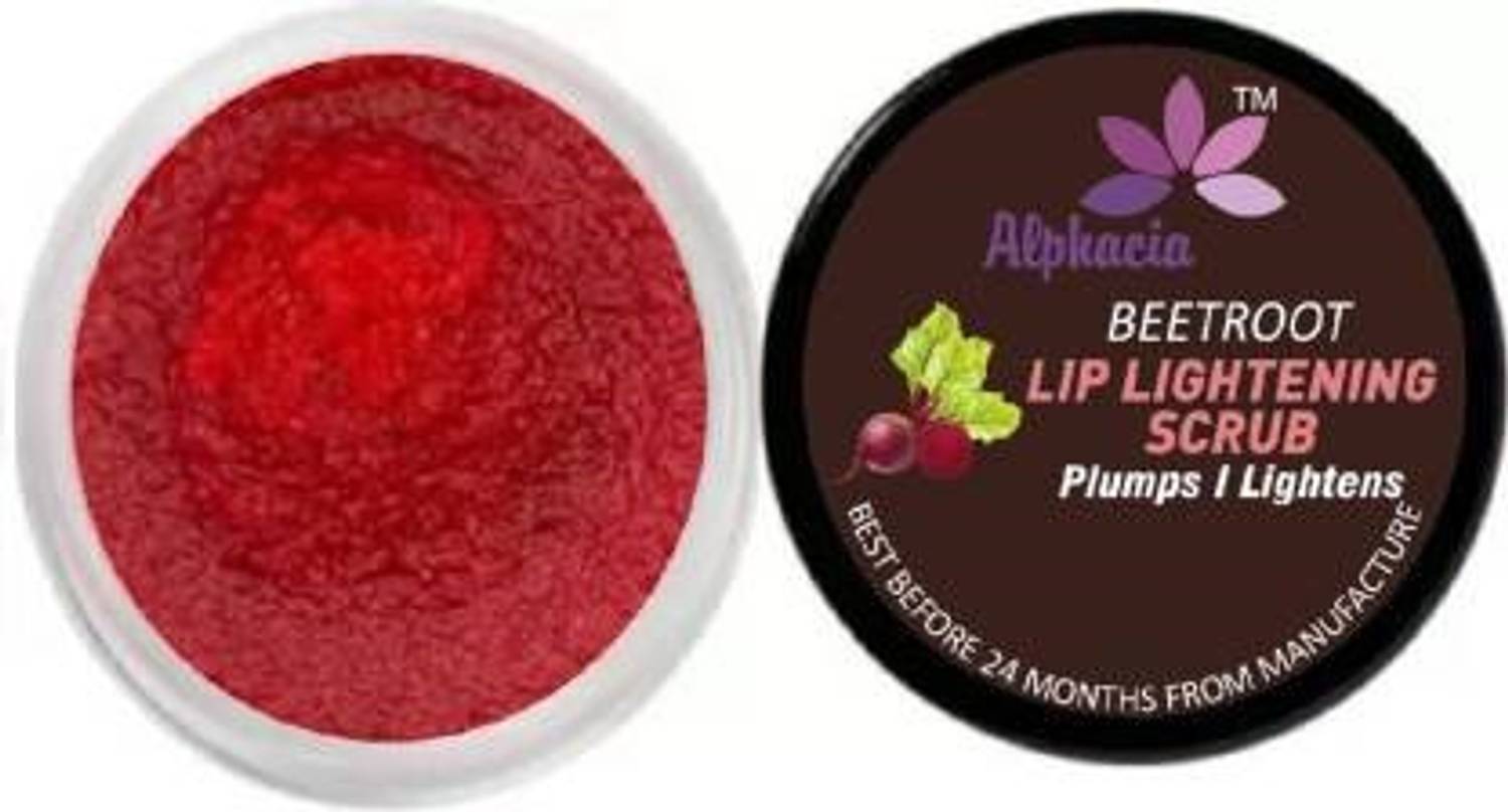 Alphacia 100% Natural lip care product with Lip Lightening Beetroot Scrub -10g pack of 1 Scrub