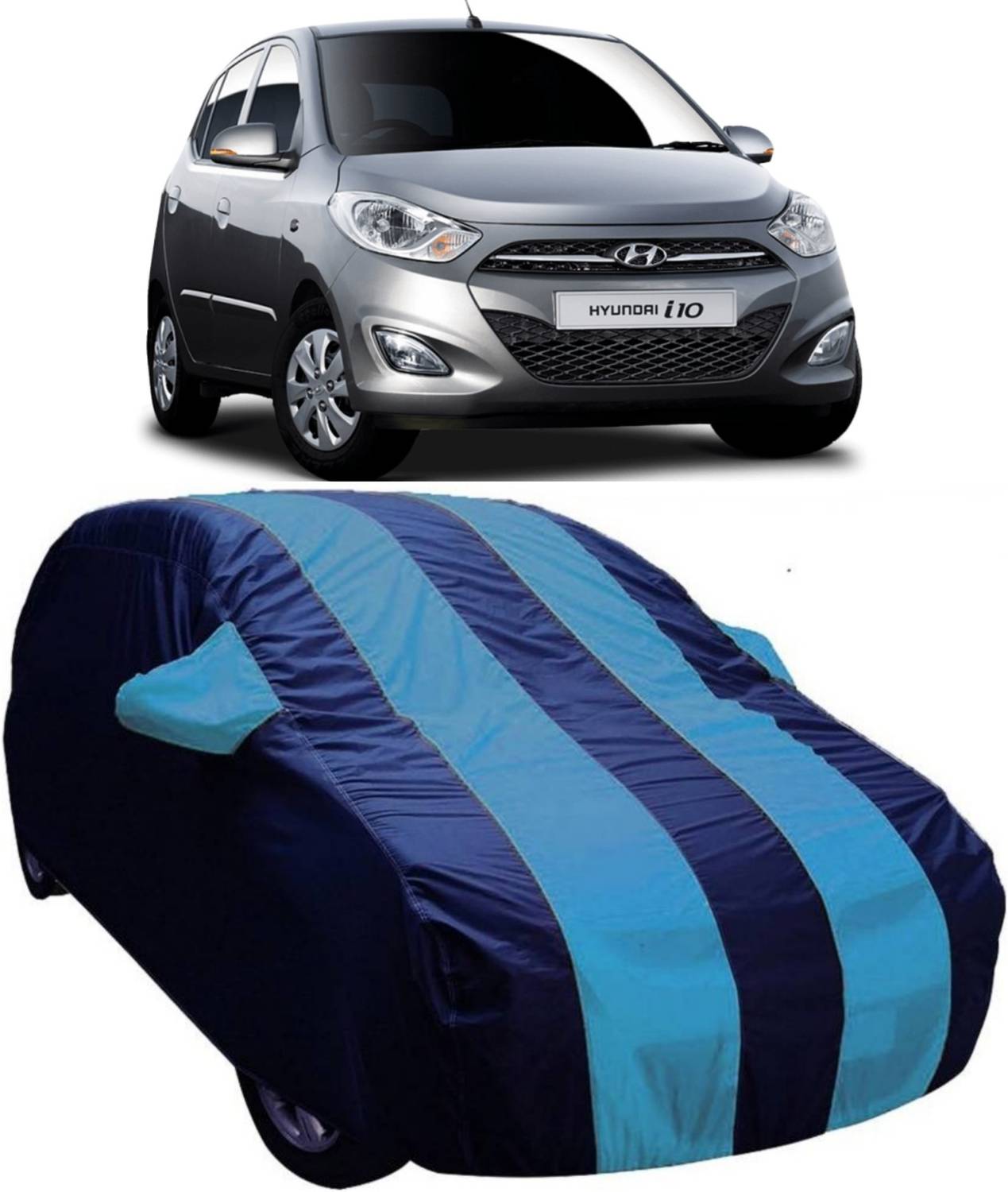 AUCTIMO Car Cover For Hyundai i10 (With Mirror Pockets)
