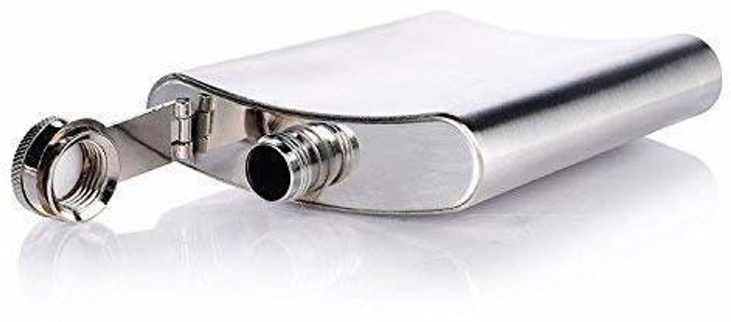 Image of Birud Hip Flask 10 Oz Design Engraved Alcoholic Beverage Holder Wine Whiskey Drinks Bottle (295 ml) Stainless Steel Hip Flask (295 ml)
