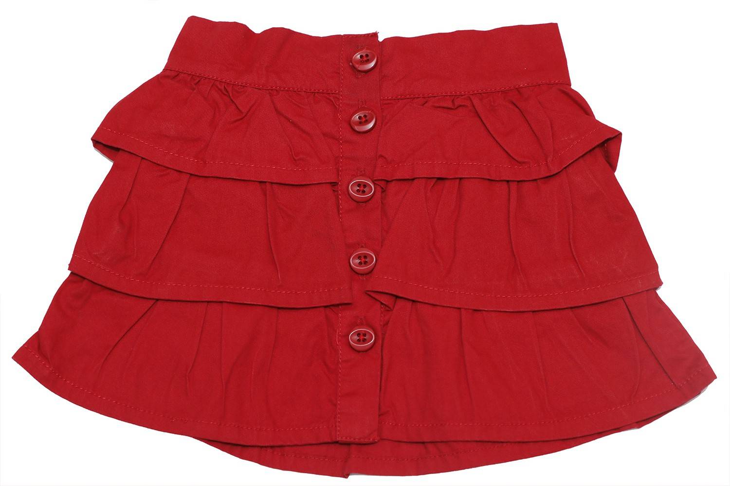 ChildKraft Solid Girls Gathered Red Skirt