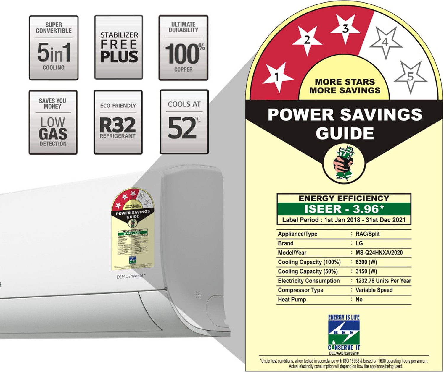 Image of LG 2021 Model 2 Ton 3 Star Split Inverter AC