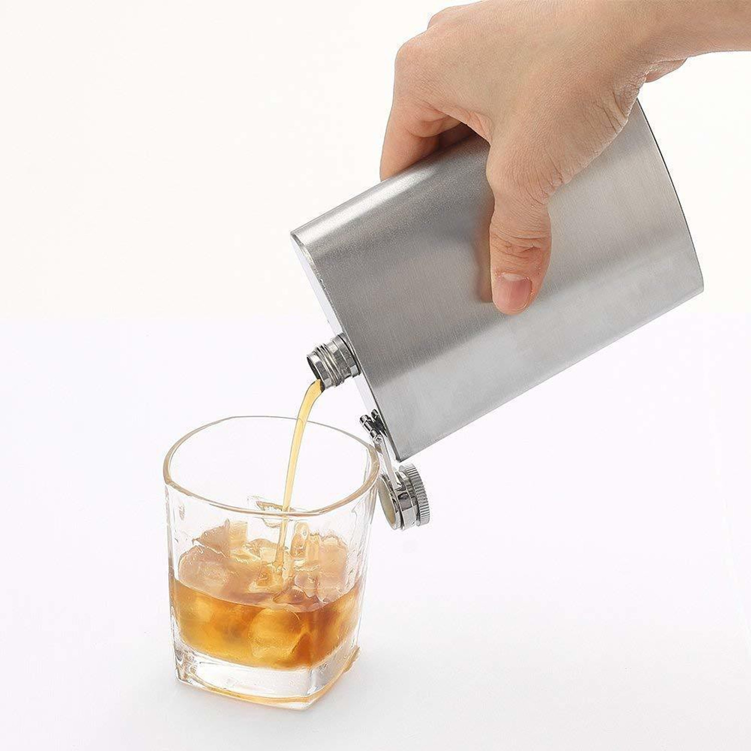 Image of Birud Hip Flask 10 Oz Design Engraved Alcoholic Beverage Holder Wine Whiskey Drinks Bottle (295 ml) Stainless Steel Hip Flask (295 ml)