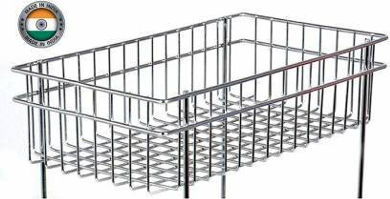 Image of AXUNE 4 Layer Portable Modern Fruit and Vegetable Stand Basket Trolley Morden Onion Potato Cutlery, Spice, Pickles Jars Container Basket Organizer Holder Stand Kitchen Storage Original Steel Kitchen Trolley Stainless Steel Kitchen Trolley