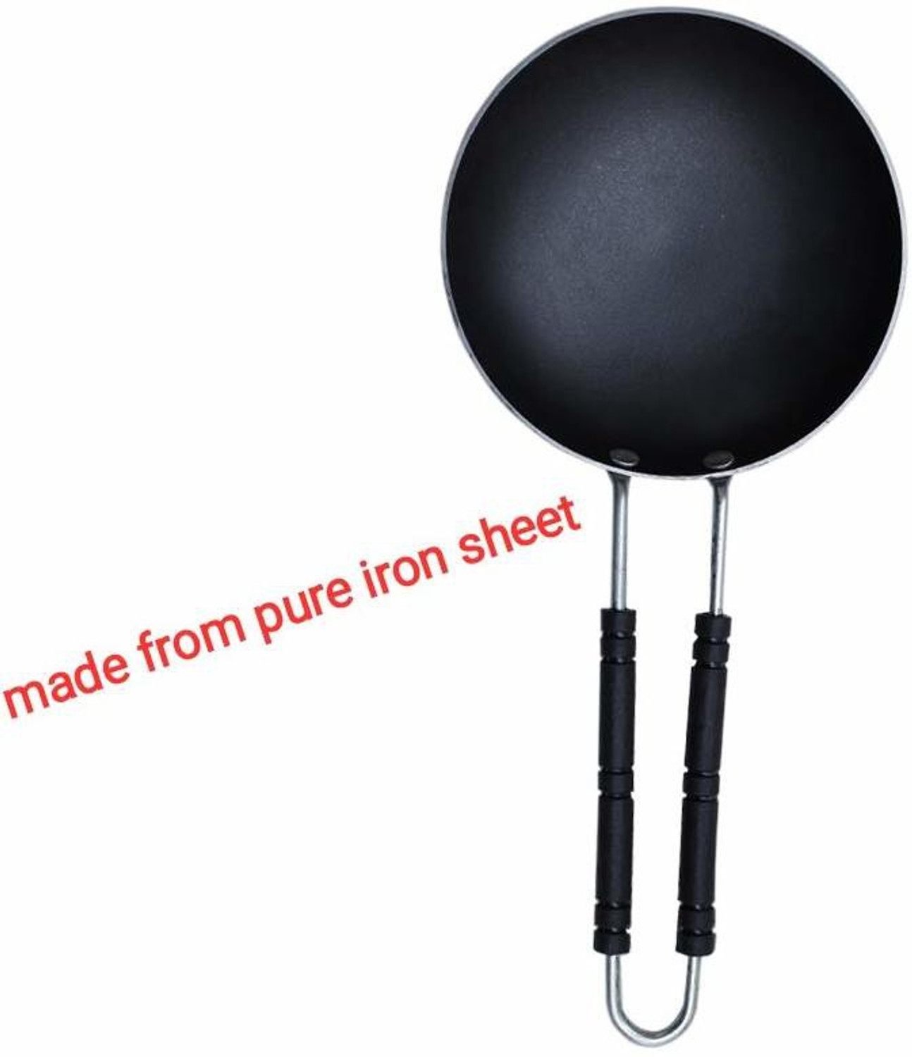 Image of subaa Subaa Iron Thalippu Karandi Taduka Pan Fry Pan- Big Tadka Pan 15 cm diameter 1.5 L capacity