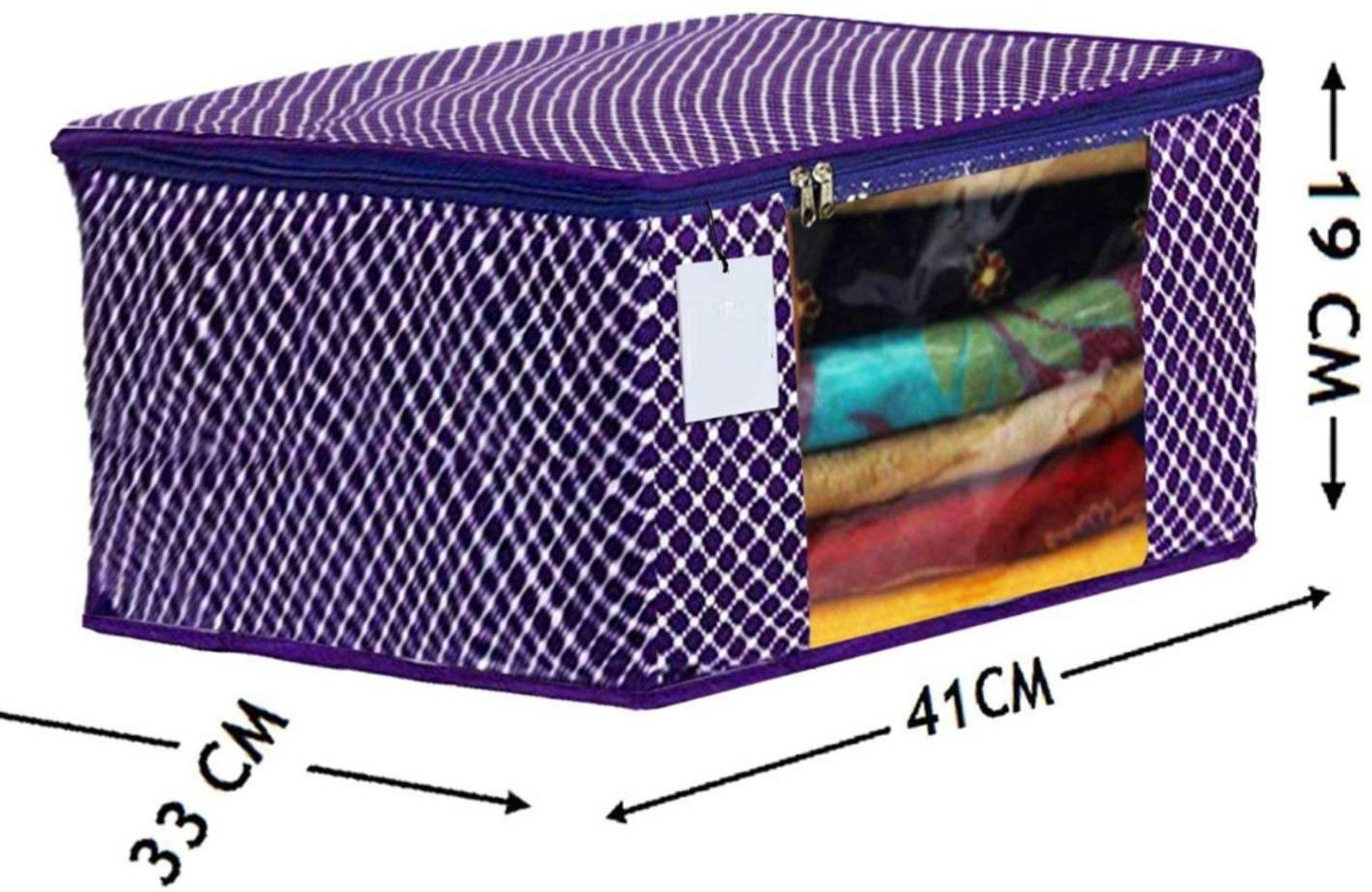 Image of ShubhKraft saree packing saree storage wardrobe organizer | Saree Covers Combo For Wardrobe Storage Clothes Organiser For Closet Clothing Box Pack of 8