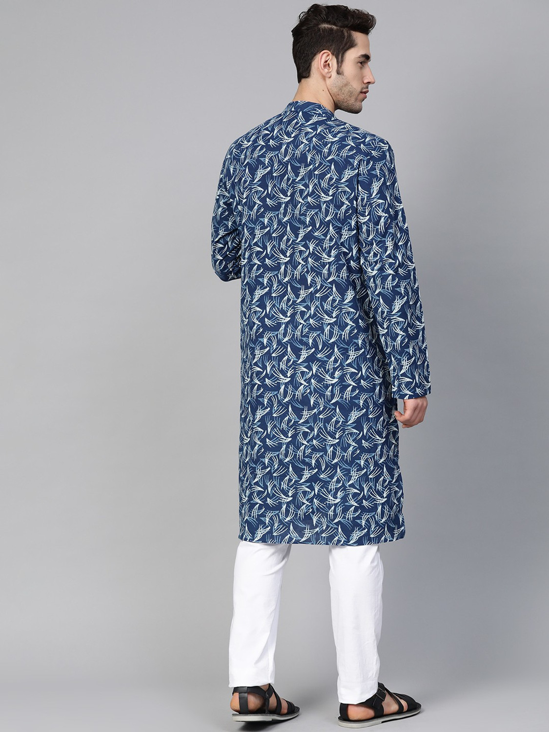 Image of See Designs Men Printed Straight Kurta