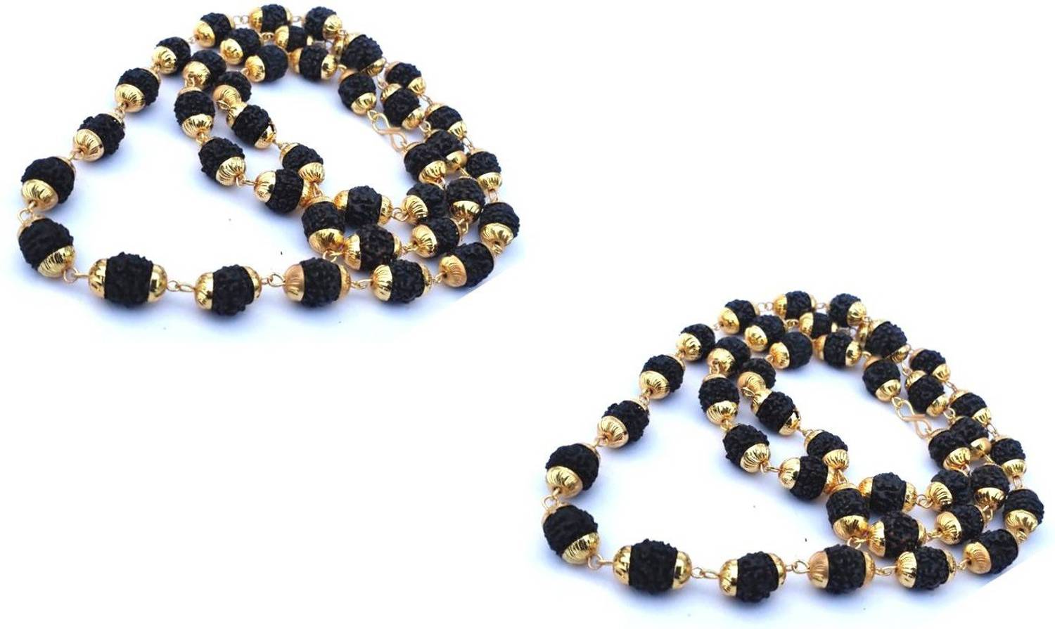 A1 Laxmi Ganesh Combo of Attractive Black Natural Rudraksh Mala/Necklace For Men,Women Wood Chain