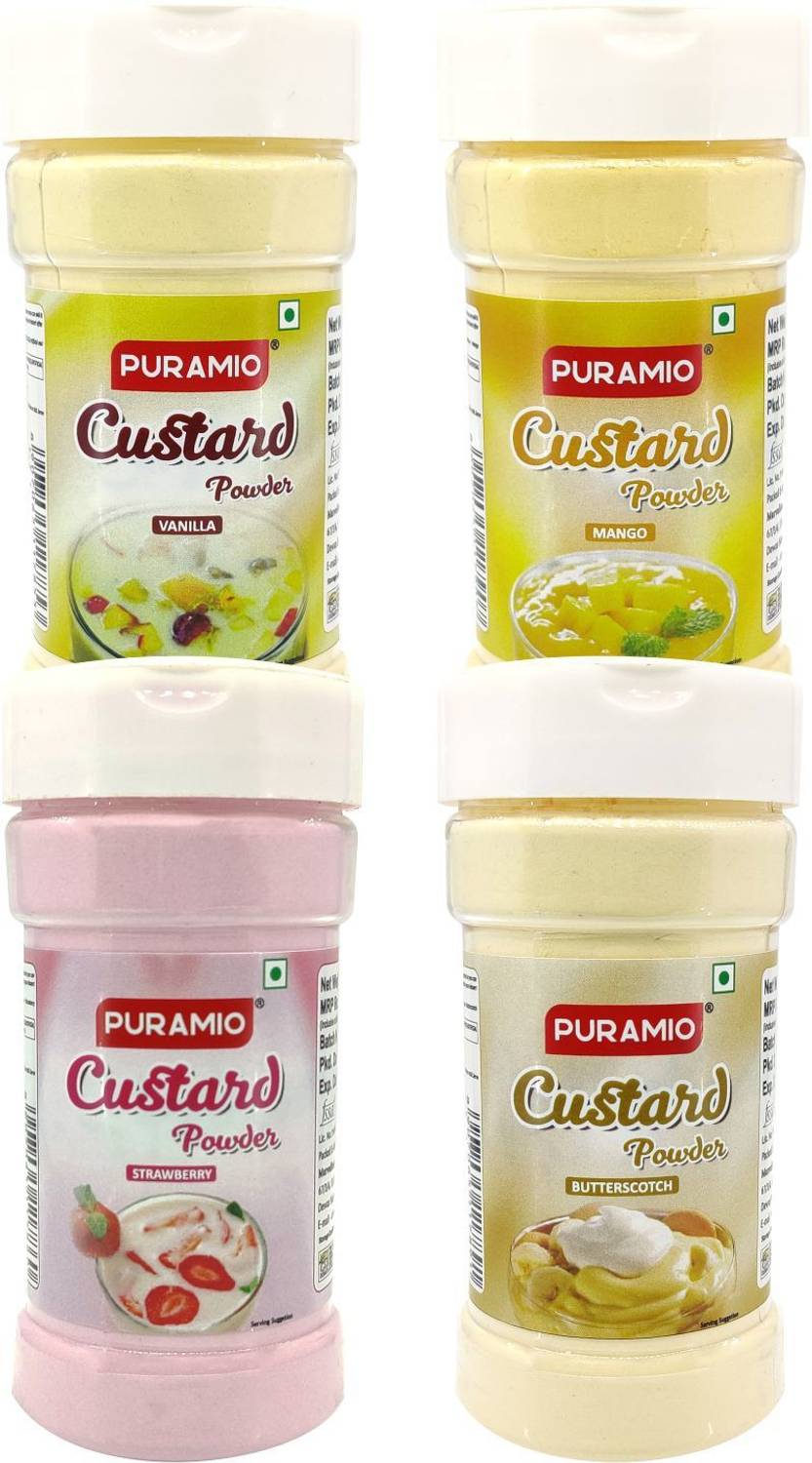 PURAMIO Combo (Vanilla, Strawberry, Mango & Butterscotch), Custar