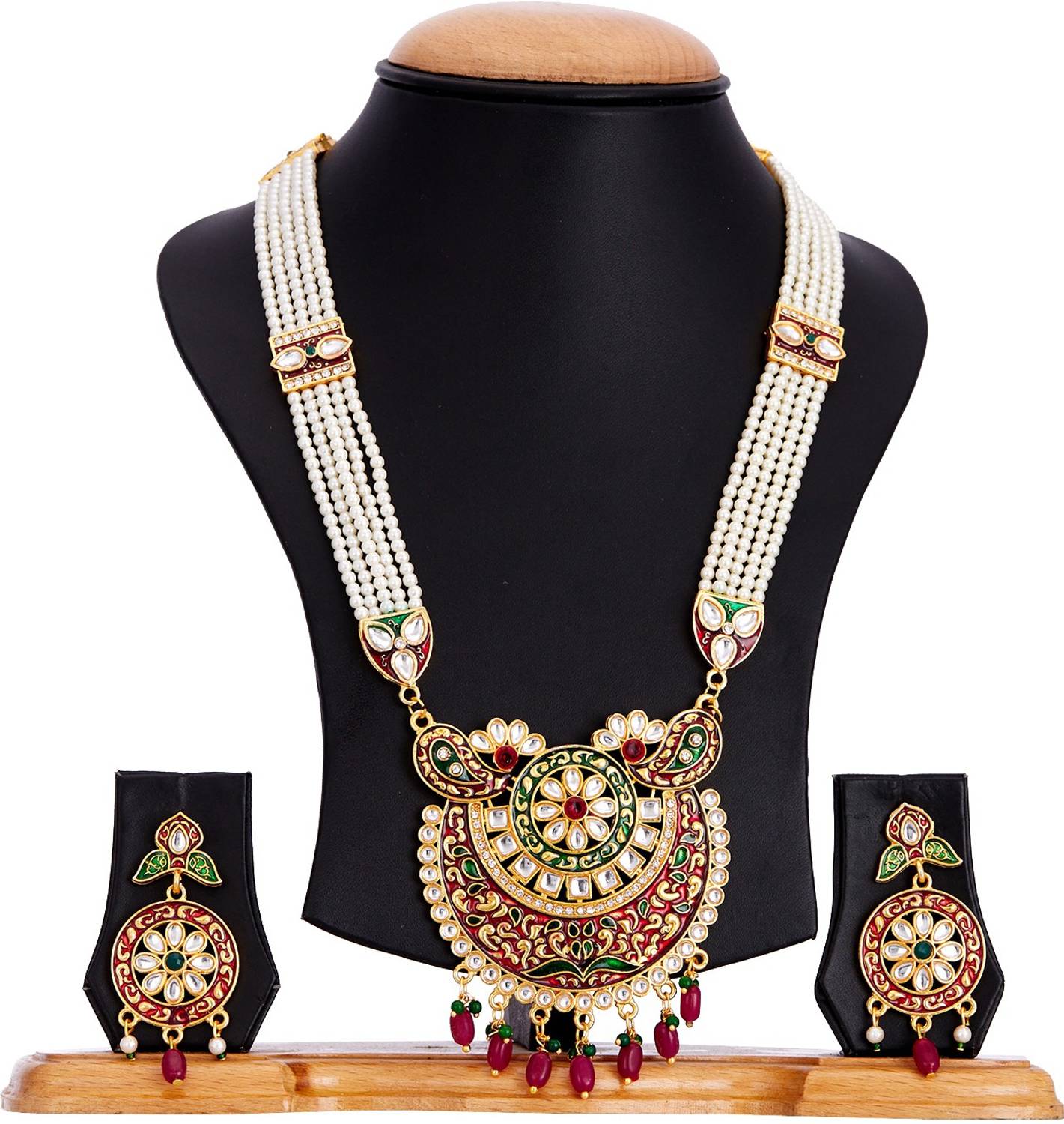 Aazeen Brass Gold-plated Multicolor Jewellery Set