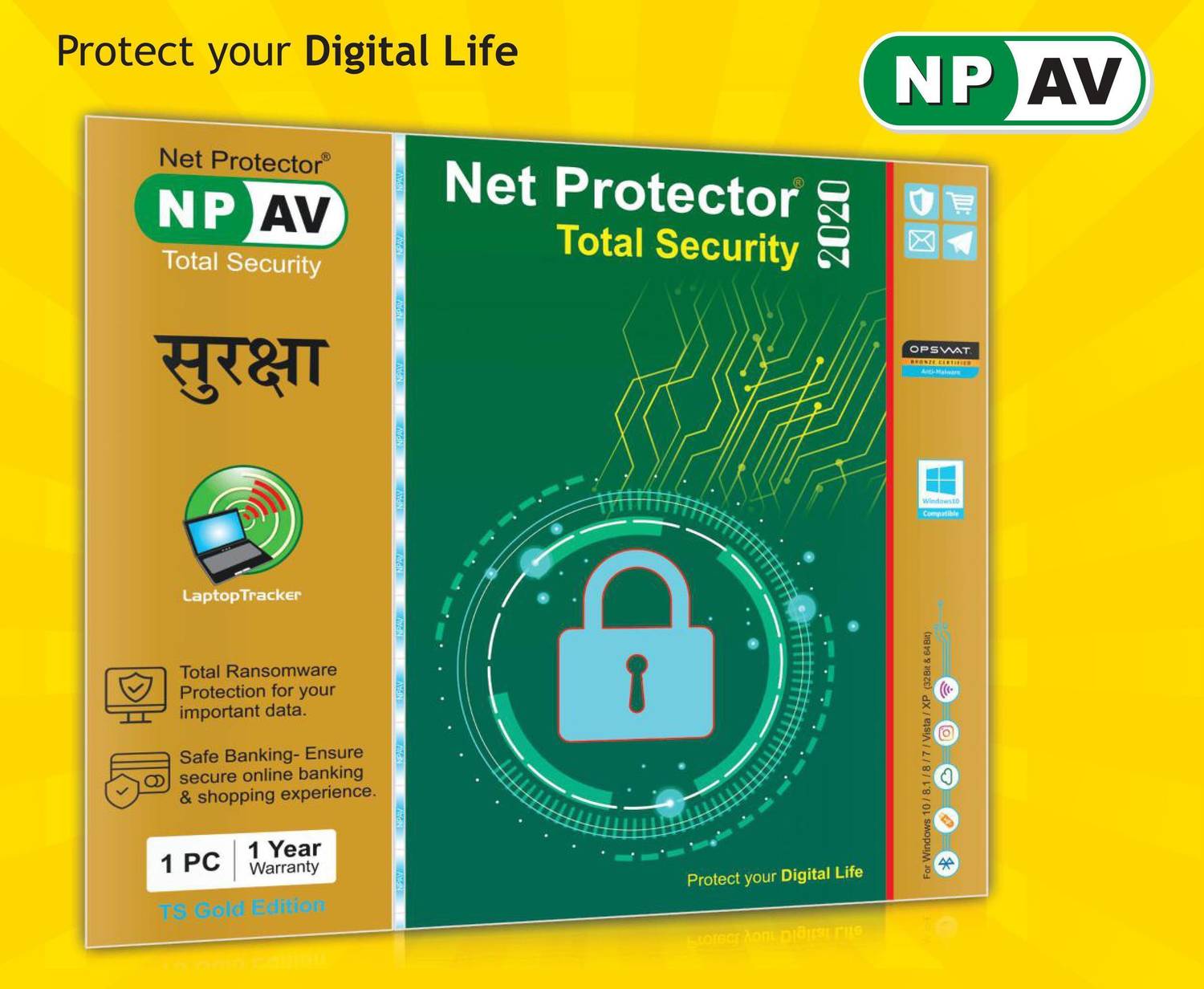 Net Protector Total Security 3 User 1 Year (Voucher)