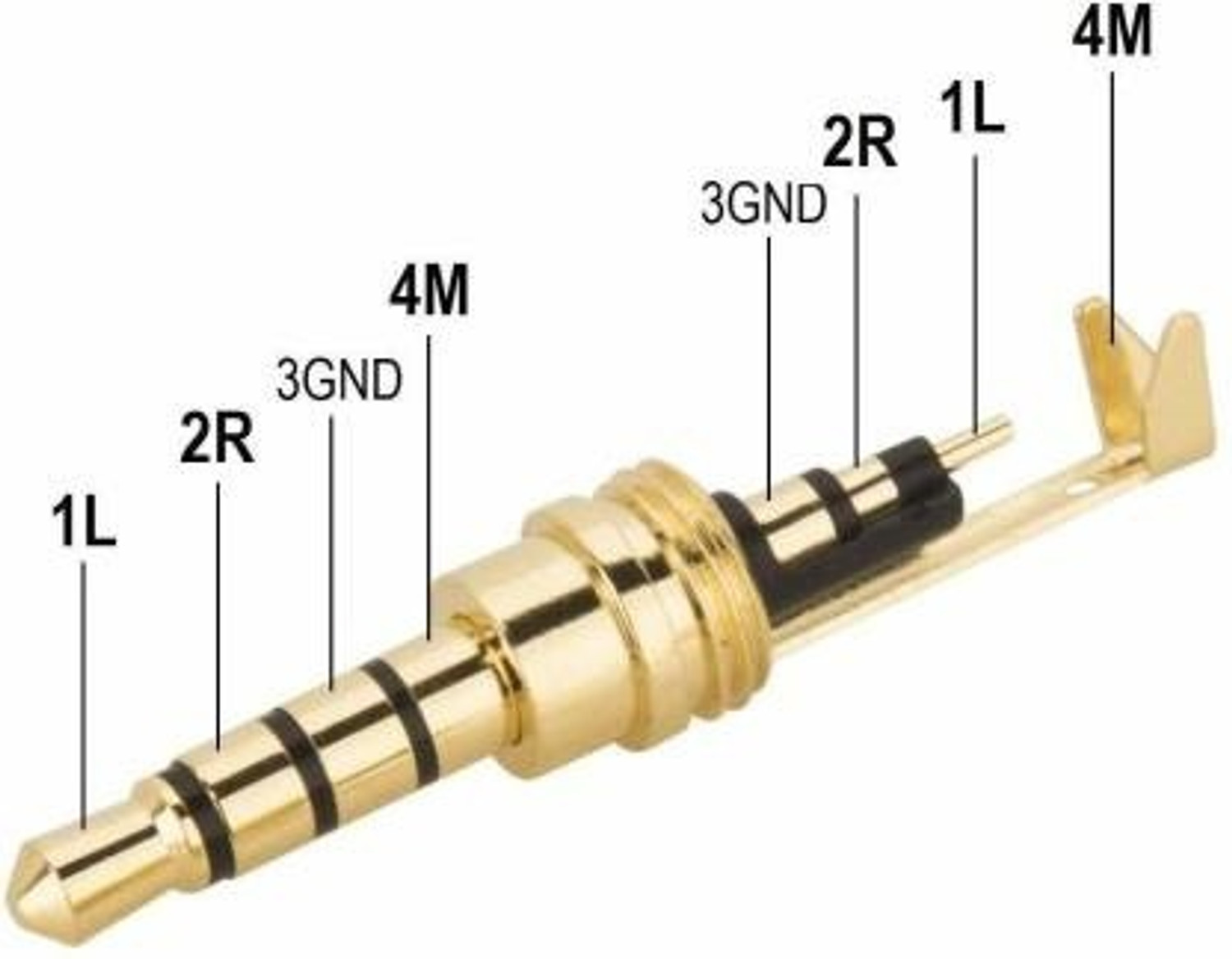 Image of Diycart 3.5mm 4 Pole Metal Earphones Soldering Jack audio Male plug Headphone Repair Jack Headphone jack /connector Electronic Components Electronic Hobby Kit
