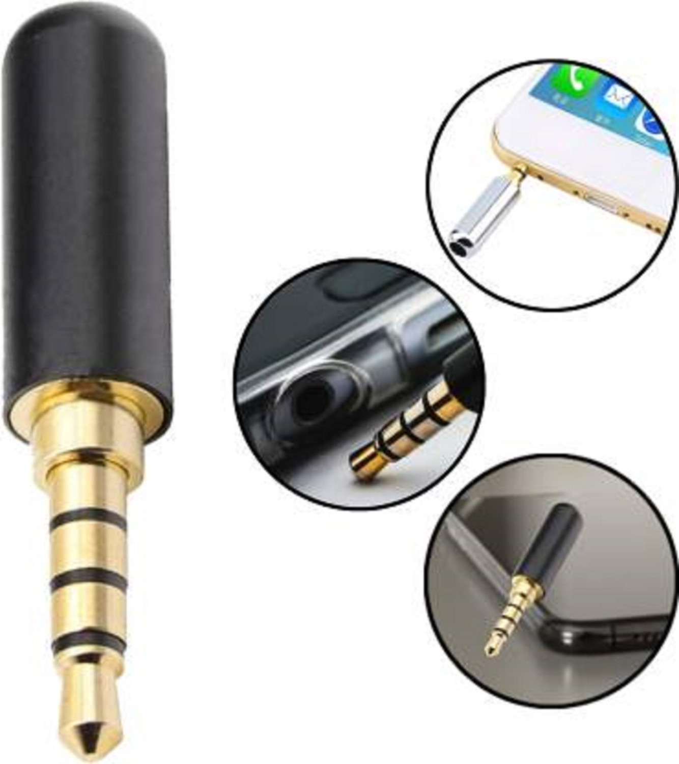 Image of Diycart 3.5mm 4 Pole Metal Earphones Soldering Jack audio Male plug Headphone Repair Jack Headphone jack /connector Electronic Components Electronic Hobby Kit