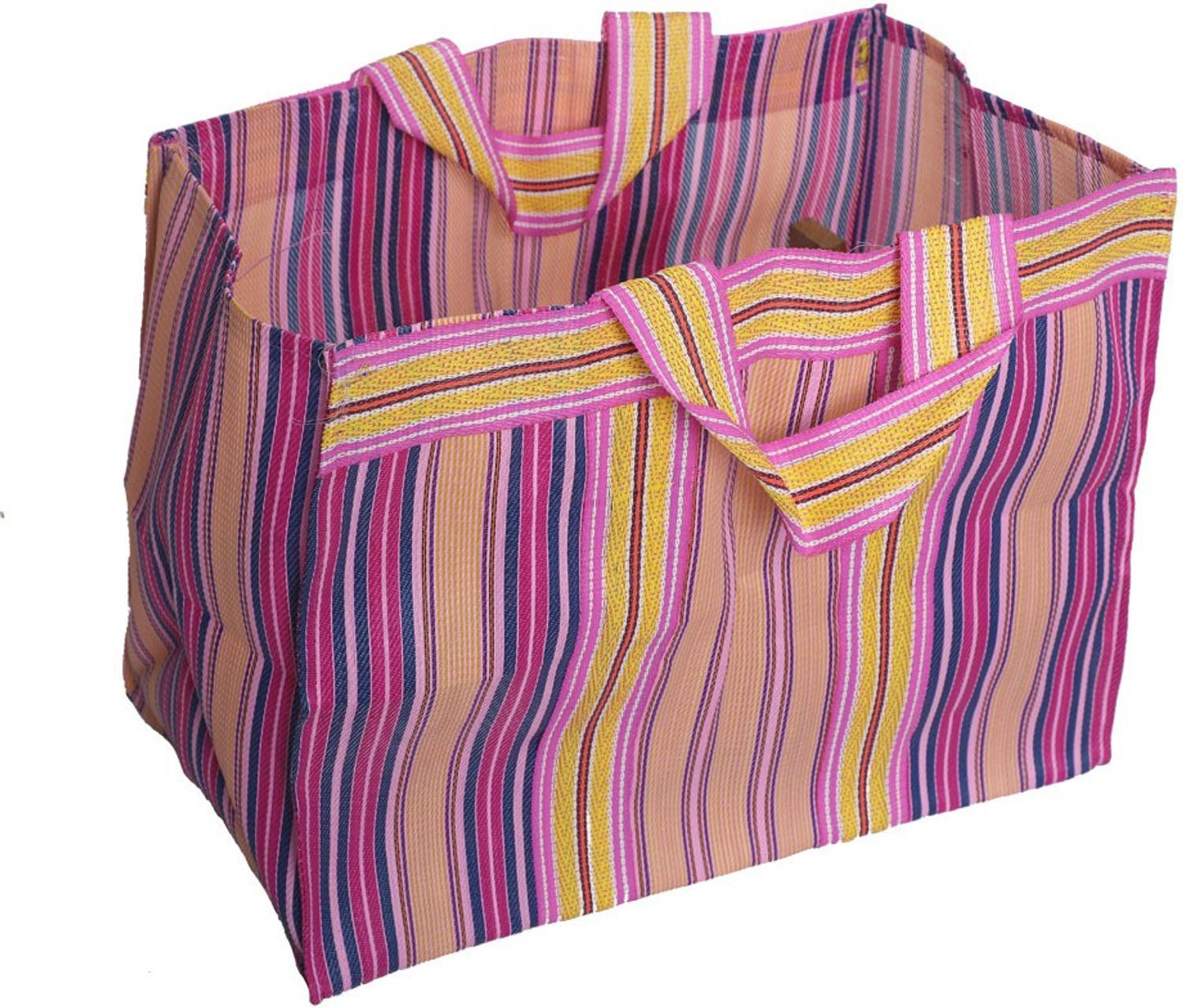 Bag2basic Reusable Nylon Multicolour Shopper Bag 20 x 14 x 11 inch Grocery Bag