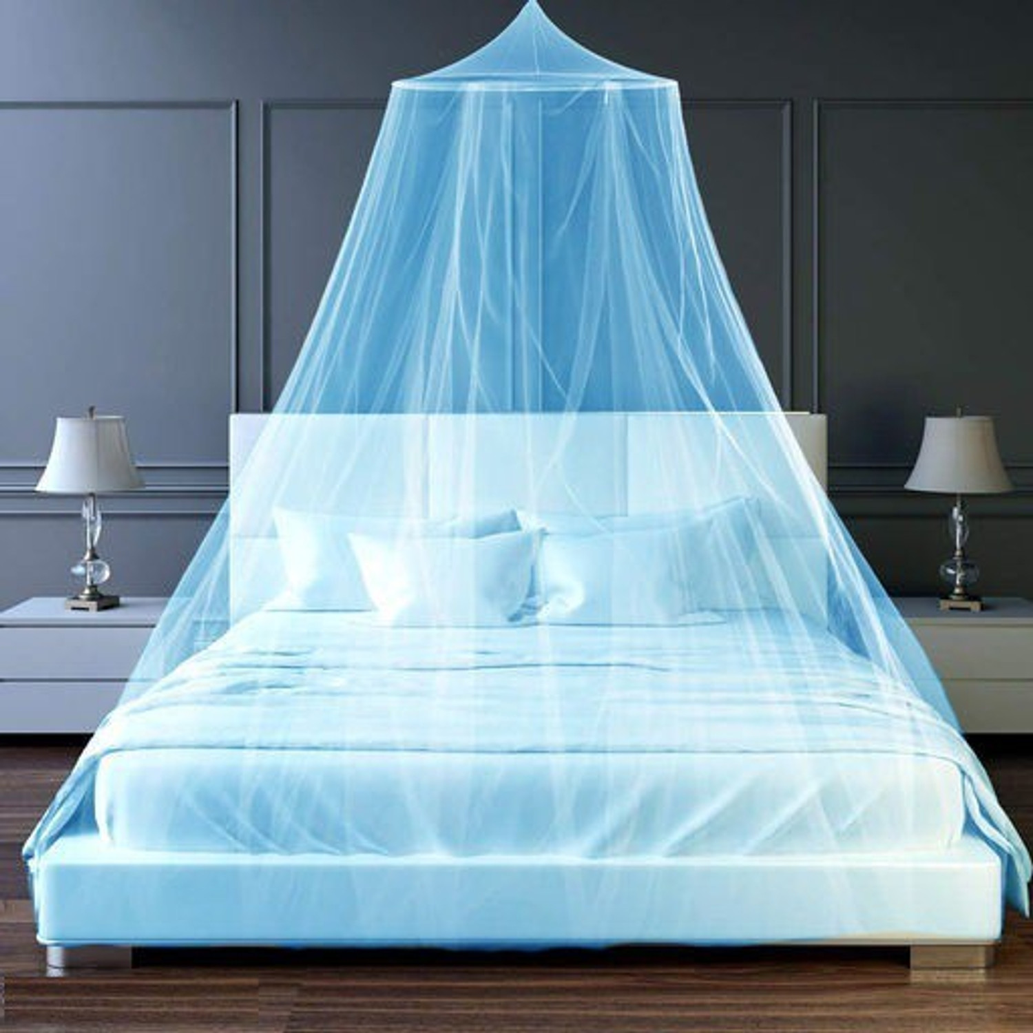 Image of ZENTY BAZAAR Double Bed [Round] Mosquito Net 1 / / /72 Polyester Washable Adults Mosquito Net