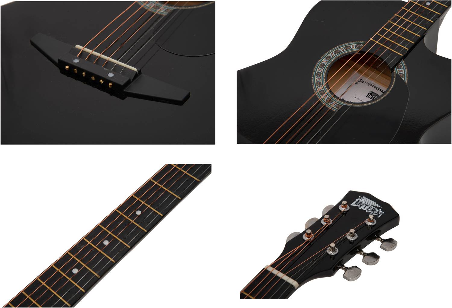 intern INT-38C-BK-G Acoustic Guitar Linden Wood - Image 4