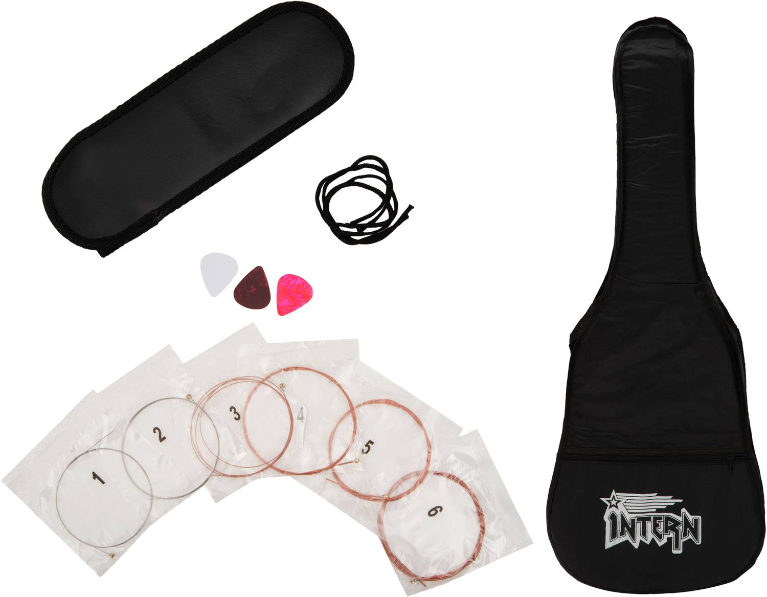 intern INT-38C-BK-G Acoustic Guitar Linden Wood - Image 5