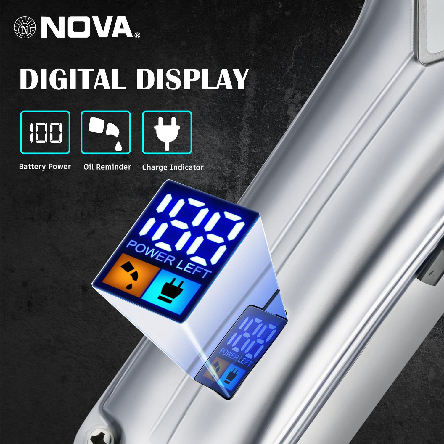 Image of NOVA Professional Cordless 1068 Hair Clipper Trimmer 240 min Runtime 5 Length Settings