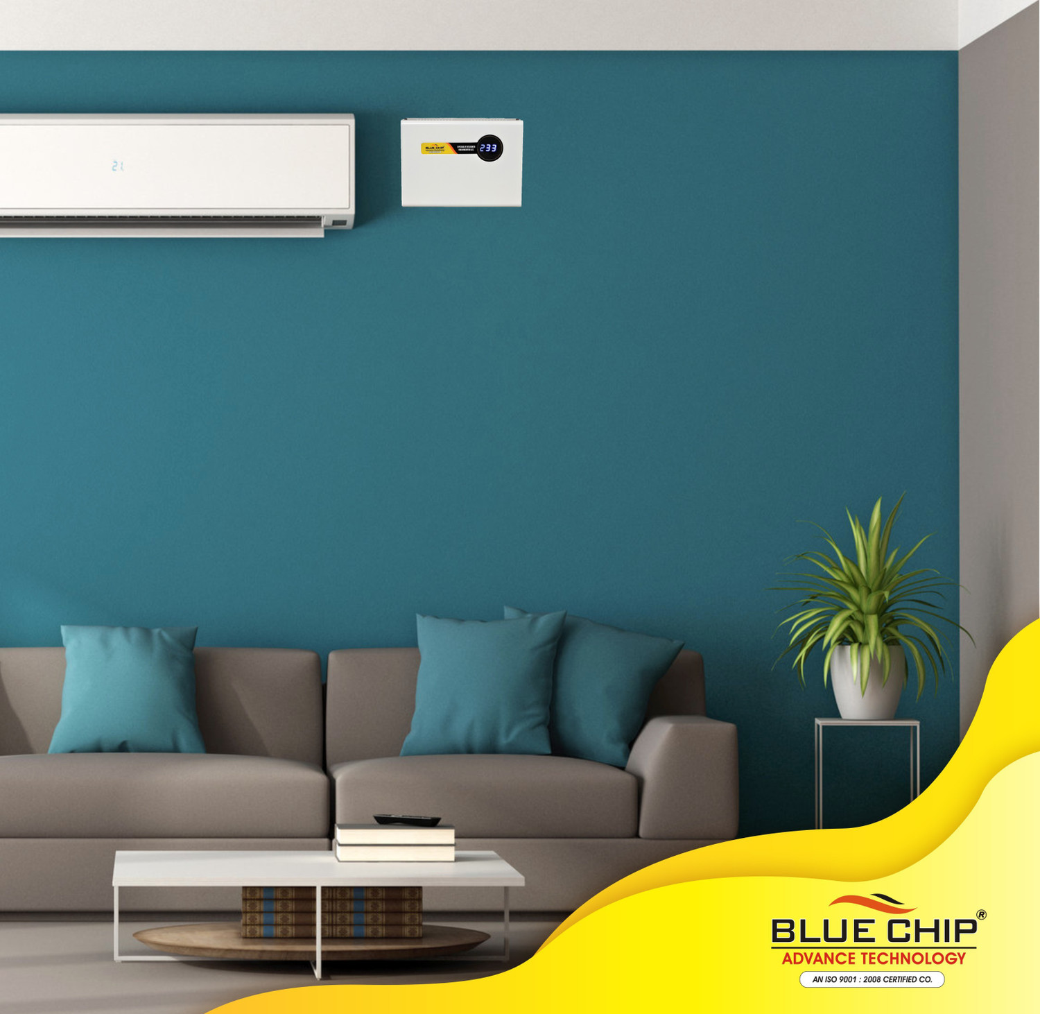 Image of BLUECHIP Voltage Stabilizer for Upto 1.5 Ton AC for Home with Digital Display and Metallic Body ( 4kVA , Working Range - 150-300 V , Wall Mount) Voltage Stabilizer for Upto 1.5 Ton AC for Home with Digital Display and Metallic Body ( 4kVA , Working Range - 150-300 V
