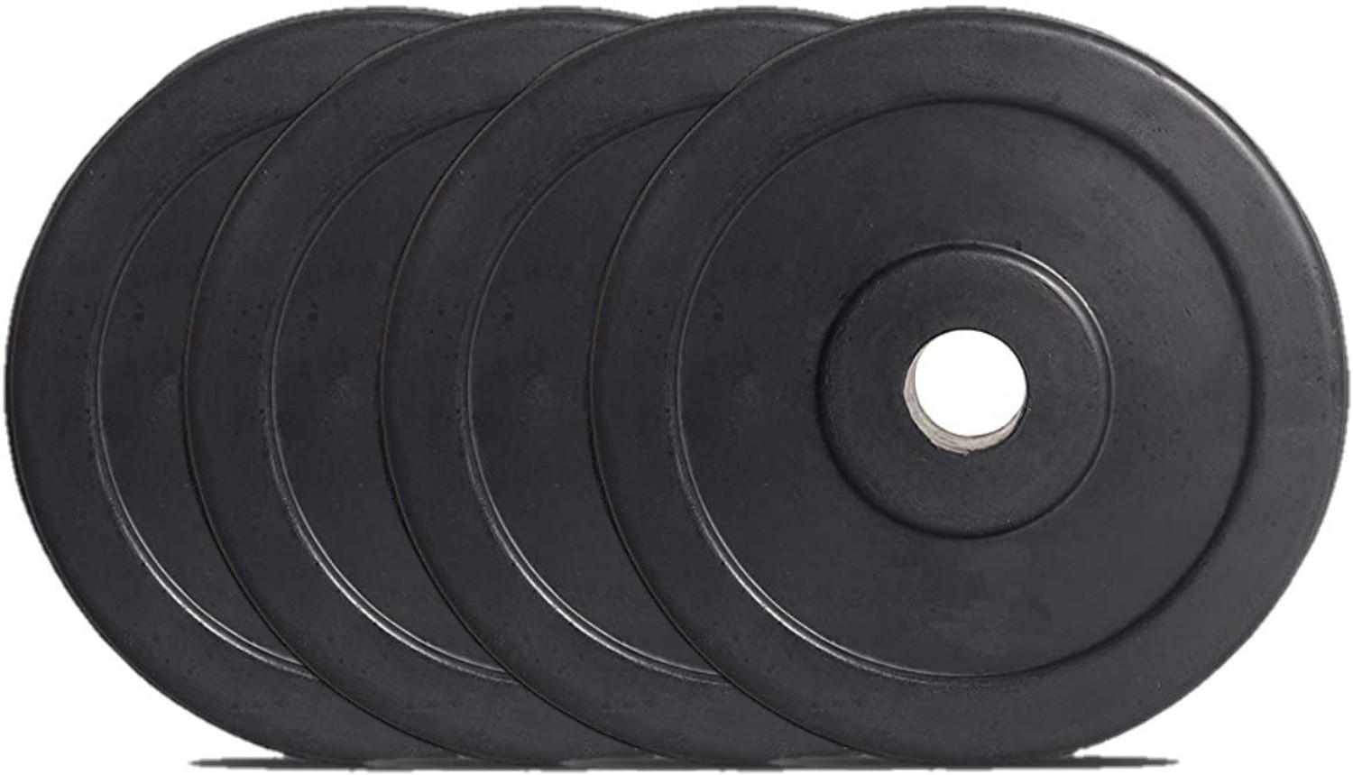 Image of STARX 40 kg Rubber weight Plates with 5ft Straight Rod and Accessories Home Gym Combo