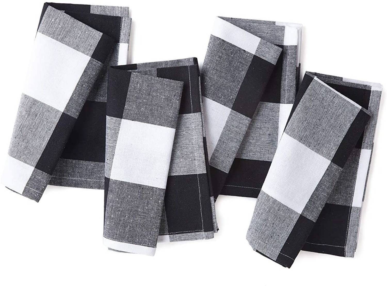 BIRDWING Dinner Table Napkin Black, White Cloth Napkins