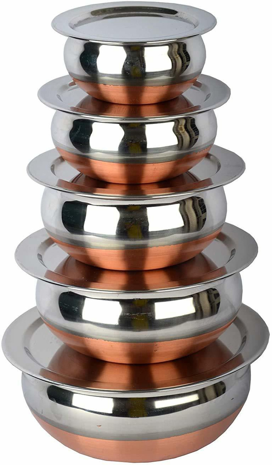 Image of Resoco 5 Handi Set With Lid, Serving Handi Set, Decorative Bowl Set, Bowl Set With Lid Handi 0.65 L, 0.85 L, 1.23 L, 1.83 L, 2.45 L with Lid