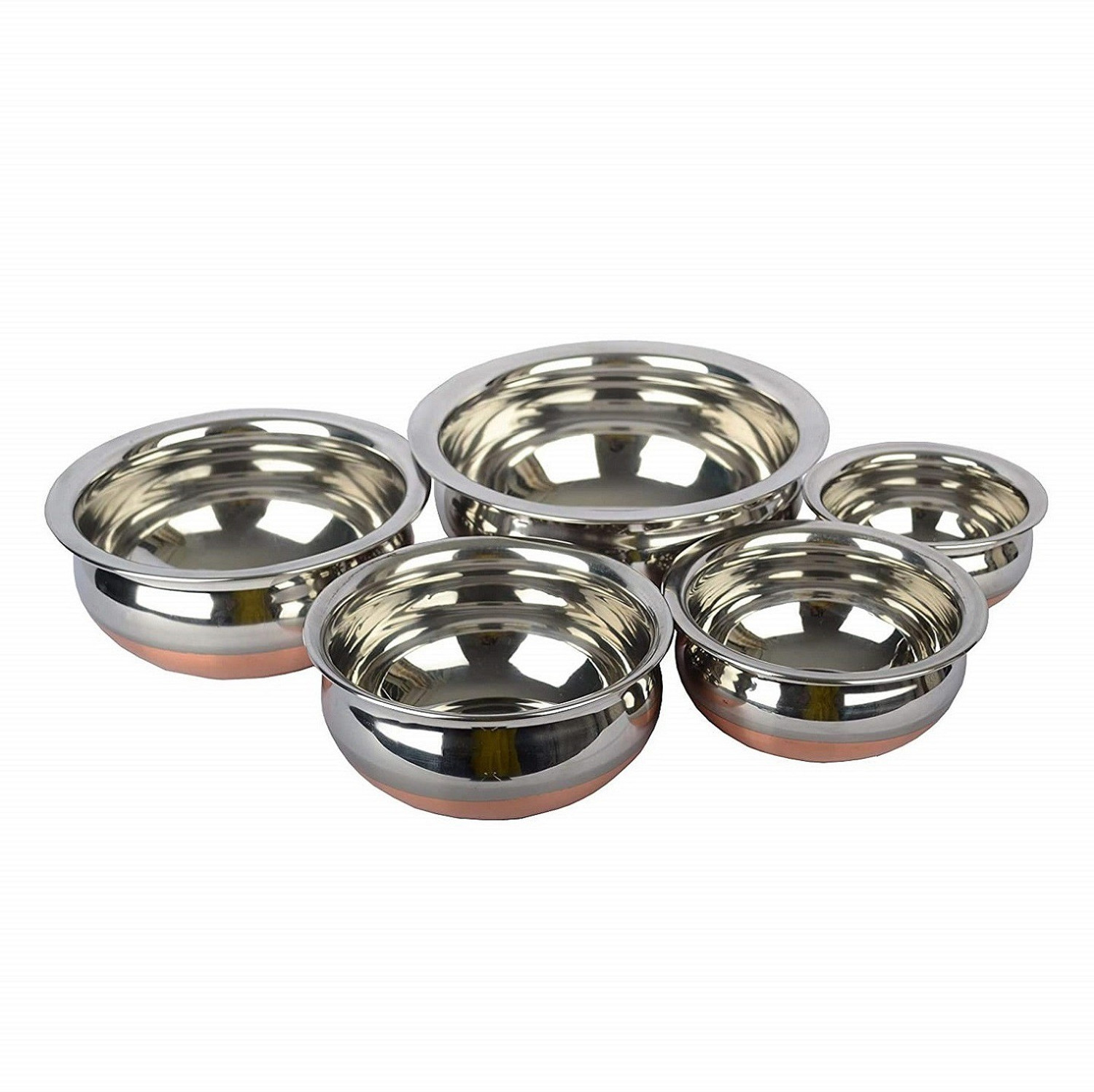 Image of Resoco 5 Handi Set With Lid, Serving Handi Set, Decorative Bowl Set, Bowl Set With Lid Handi 0.65 L, 0.85 L, 1.23 L, 1.83 L, 2.45 L with Lid