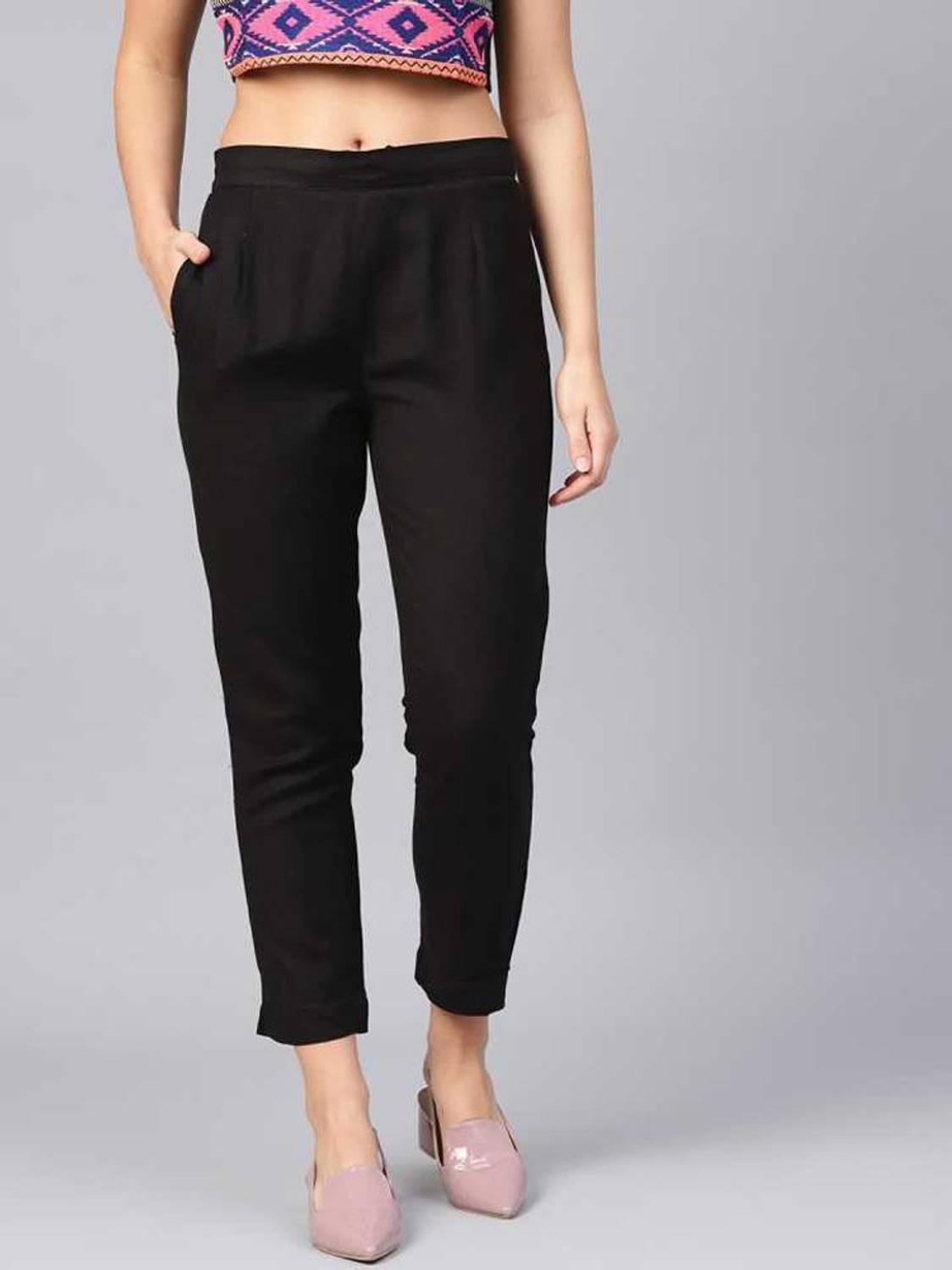 Amudee Fashion Regular Fit Women Black Trousers