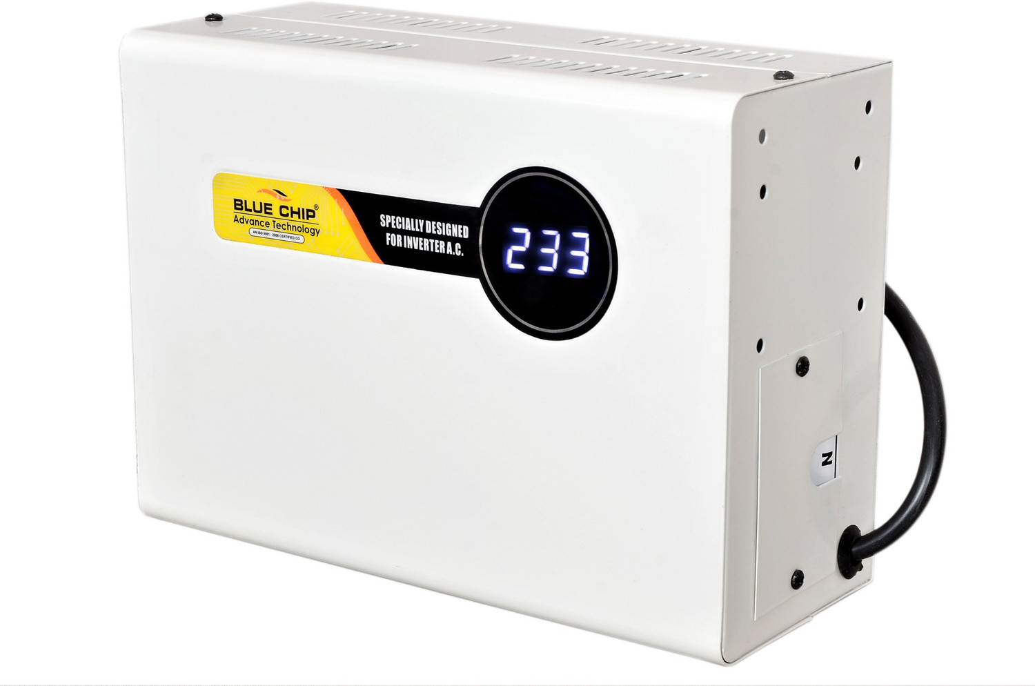 Image of BLUECHIP Voltage Stabilizer for Upto 1.5 Ton AC for Home with Digital Display and Metallic Body ( 4kVA , Working Range - 150-300 V , Wall Mount) Voltage Stabilizer for Upto 1.5 Ton AC for Home with Digital Display and Metallic Body ( 4kVA , Working Range - 150-300 V
