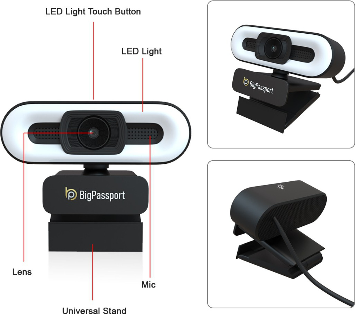 Image of BigPassport Pro-Live N2 Full HD Webcam 1080p, with Microphone, Night vision, USB Connectivity