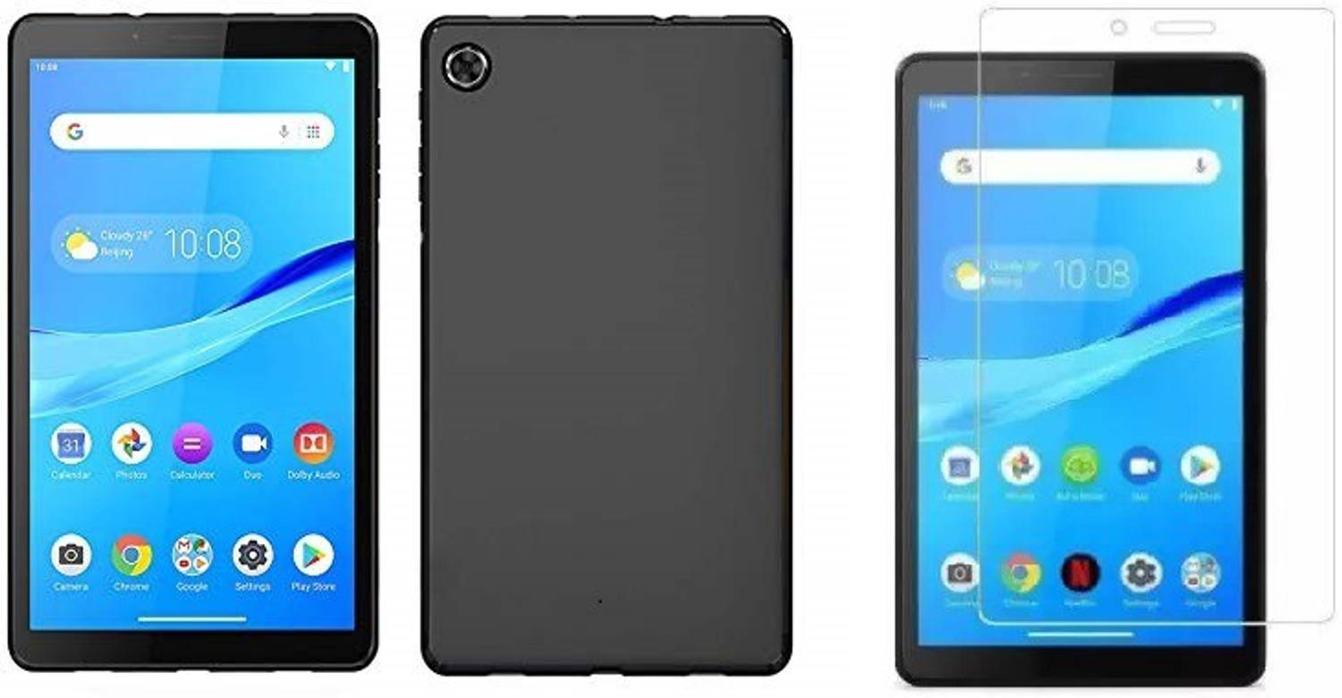 A-Allin1 Screen Guard & Protector Applicator Accessory Combo for Tab Glass & Back cover for Lenovo Lenovo Tab M7 (2nd Gen)