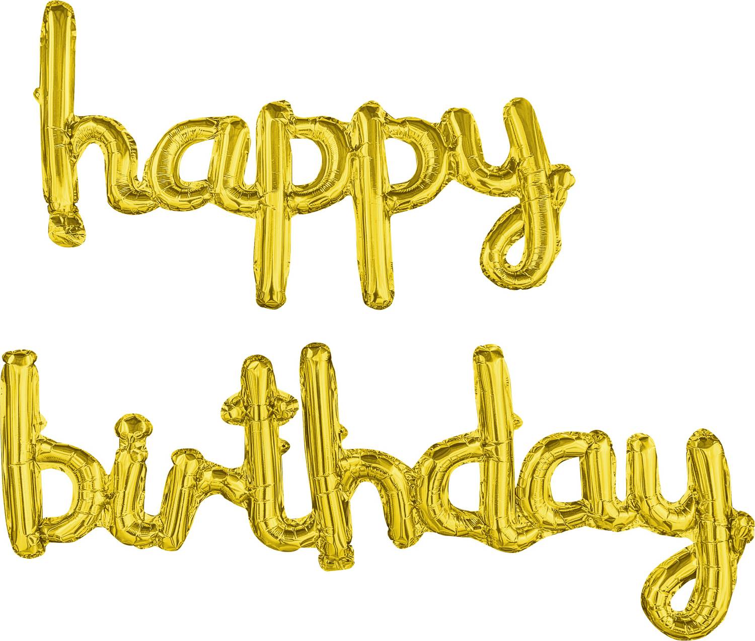 Almoda Creations Solid Golden Happy Birthday Cursive Foil Balloon Banner (Cursive Happy Birthday) Letter Balloon