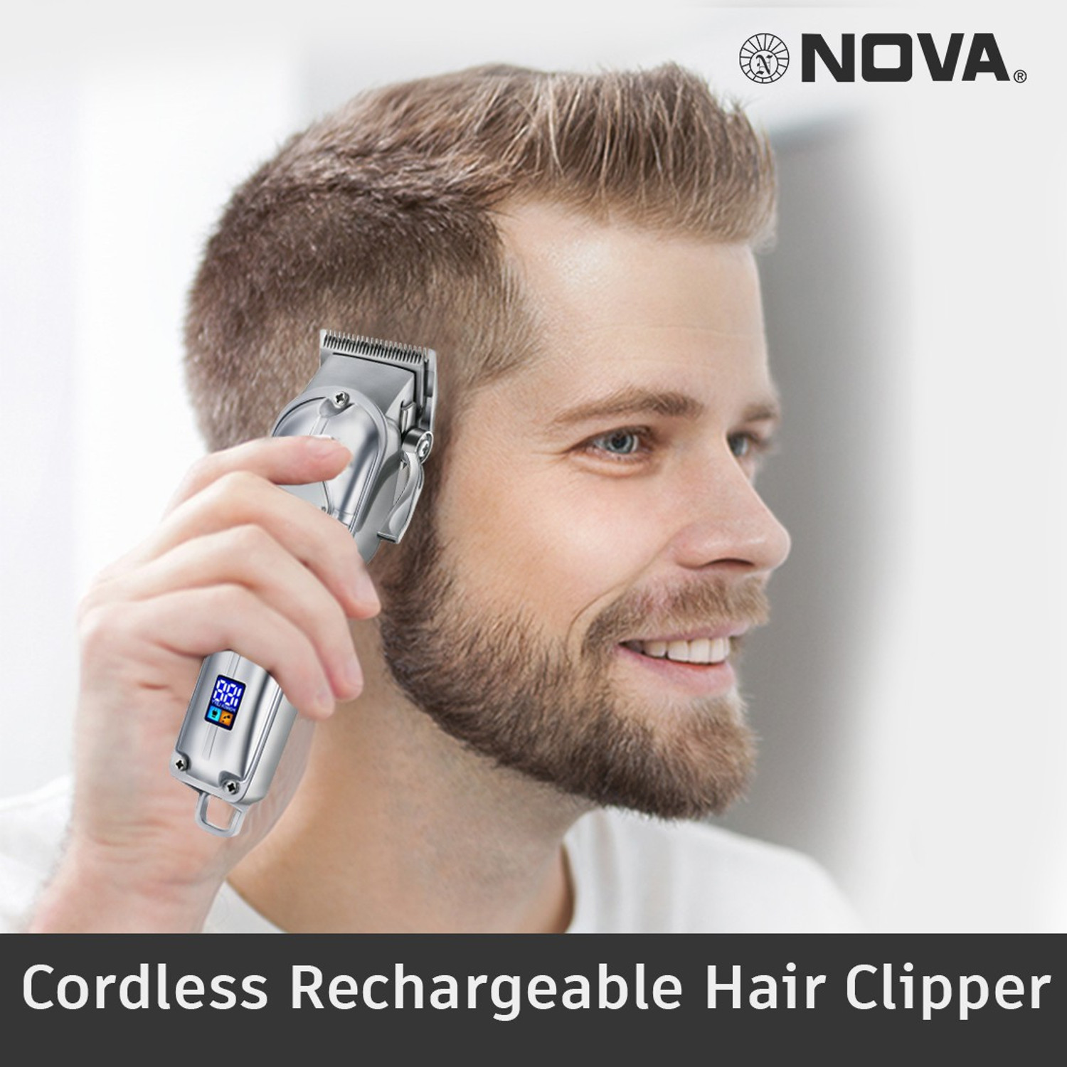 Image of NOVA Professional Cordless 1068 Hair Clipper Trimmer 240 min Runtime 5 Length Settings