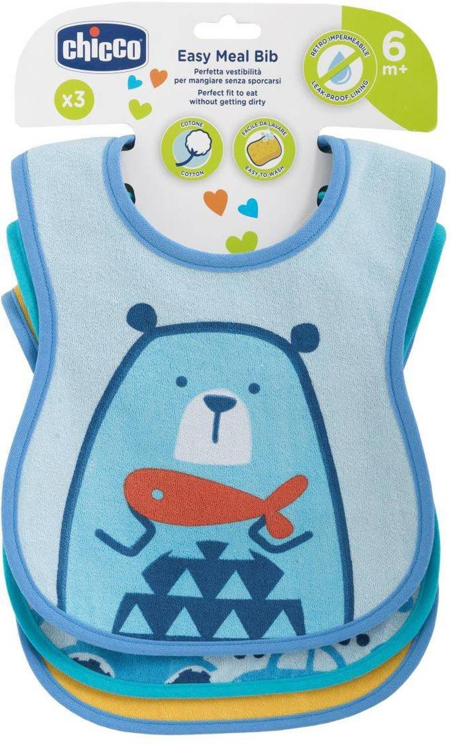 Chicco Easy Meal BIB Boy Neutral for 6m+ Pack of 3