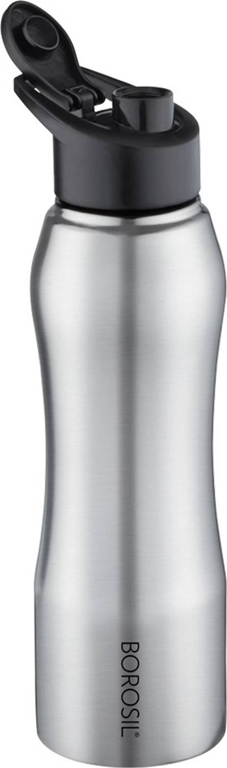 BOROSIL Grip n Sip Steel Water Bottle, Single Wall, Leakproof, BPA Free, 1000 ml Steel Bottle