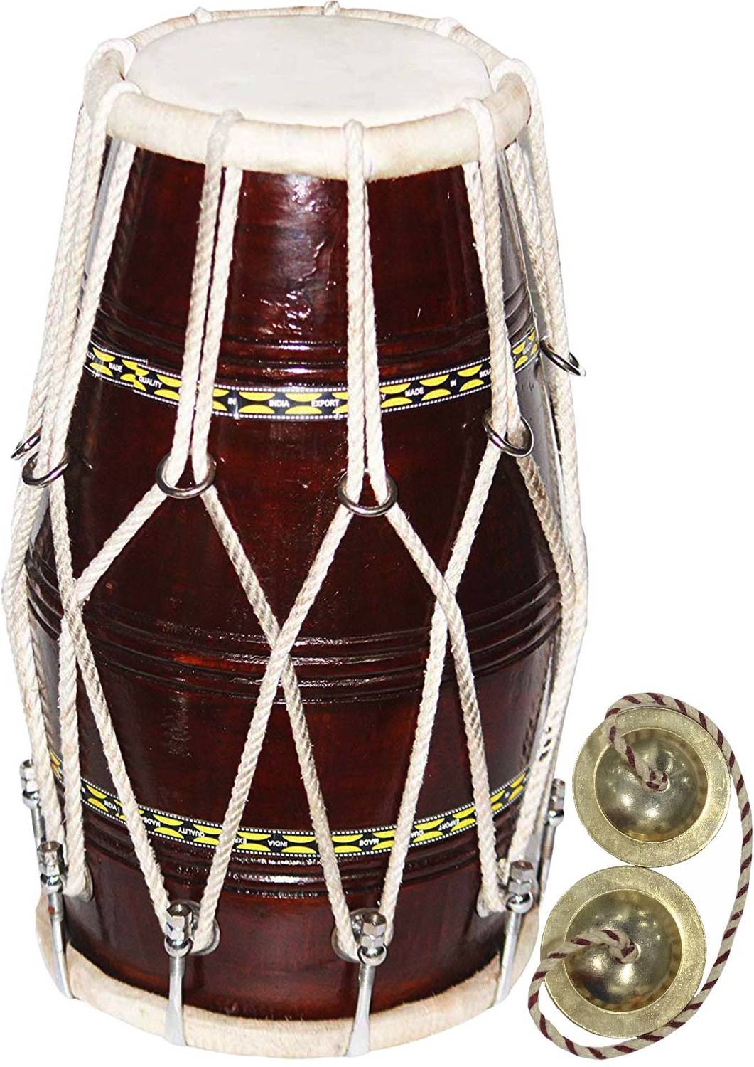 RAM Musical With Manjira 012 Nut & Bolts Dholak - Image 3