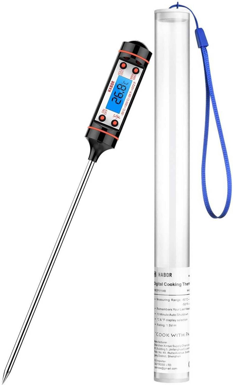 TREXEE Kitchen Thermometer Digital Multi-Functional with Instant Read, Cooking, 5.9 inch Long Probe, Backlit LCD Screen for Food, Food Thermometer Food Digital Thermometer Cooking Thermometer Instant Read Thermocouple Kitchen Thermometer — Smart Kitchen Gadgets